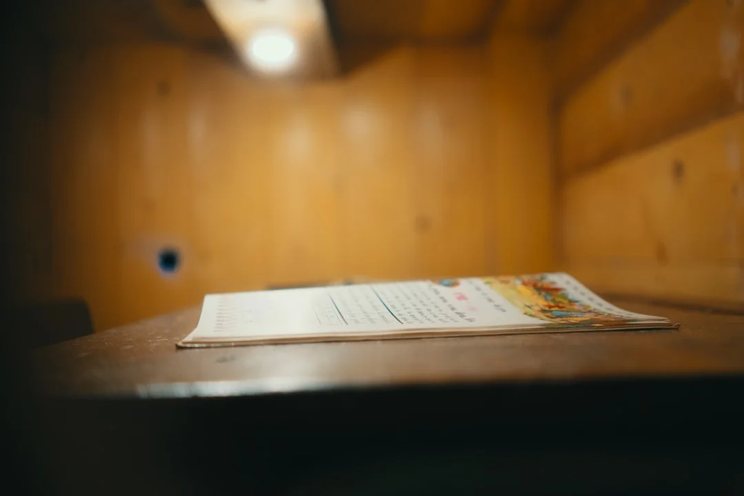 Official fire code violation notice document on a desk